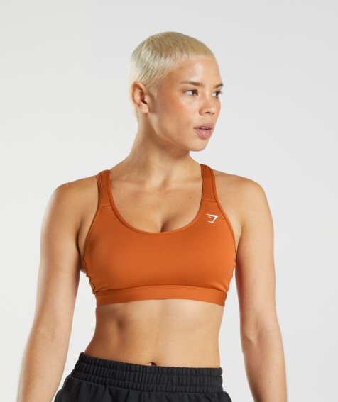 Women's Gymshark Scoop Neck Sports Bra Brown | NZ 1KDAFB